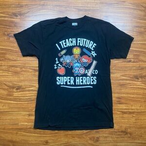 Marvel Men's Black Superhero Graphic Crew T-Shirt Size Large Streetwear Casual
